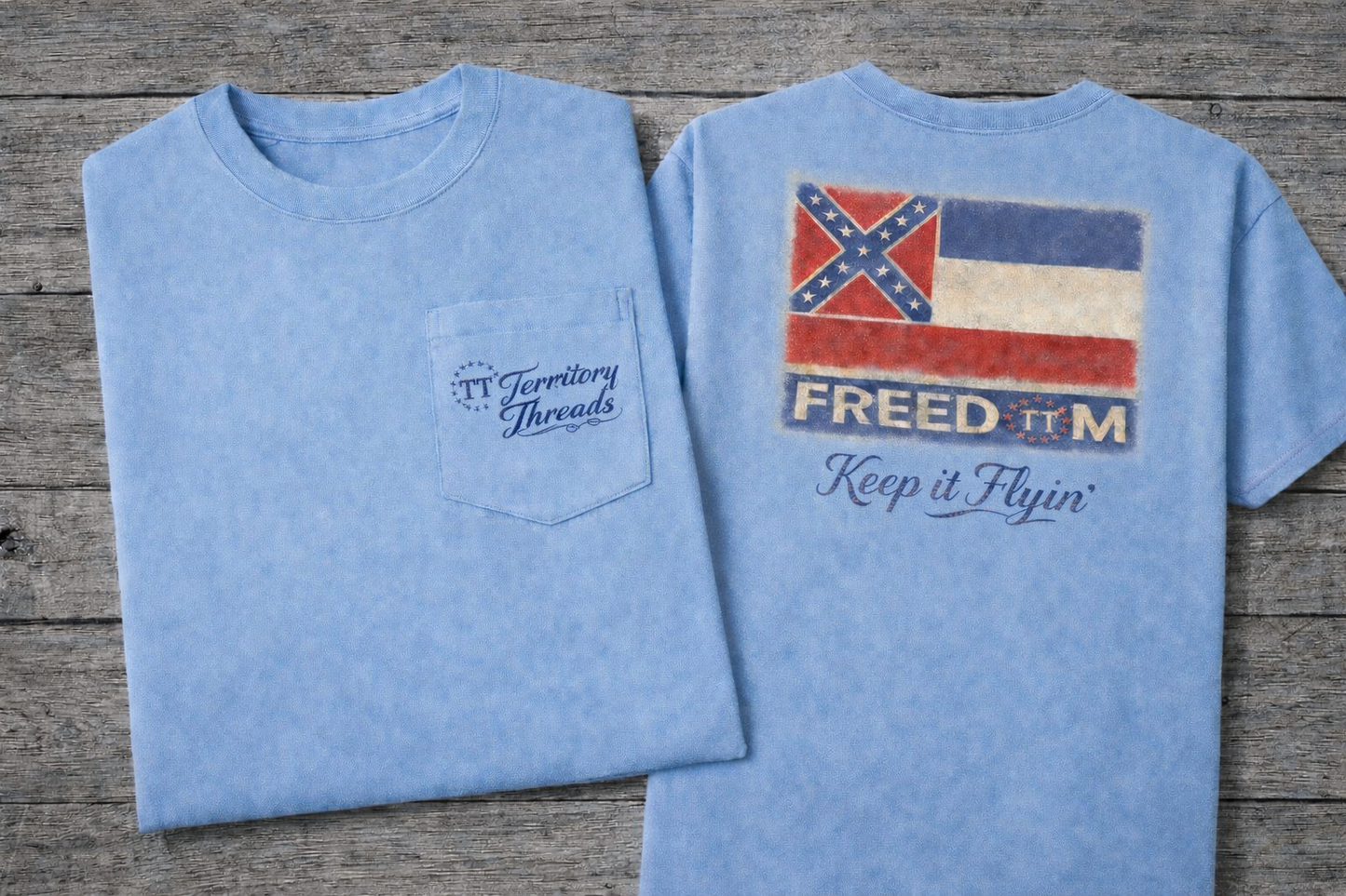 Old Mississippi Flag Freedom Design Short Sleeve Premium T-Shirt