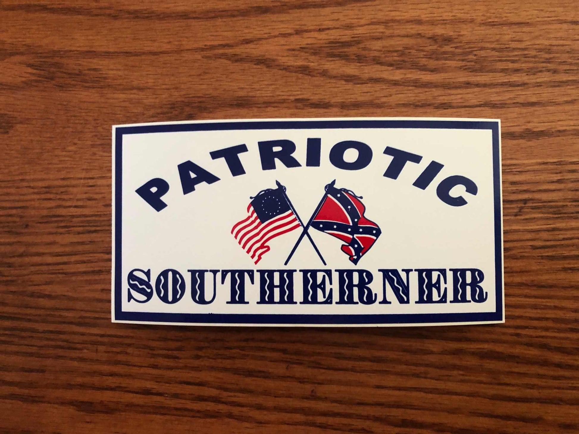 Patriotic Southerner Decal Bumper Sticker 3" X 6"