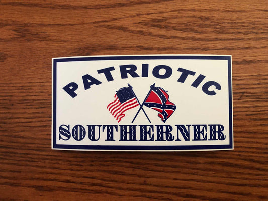 Patriotic Southerner Decal Bumper Sticker 3" X 6"