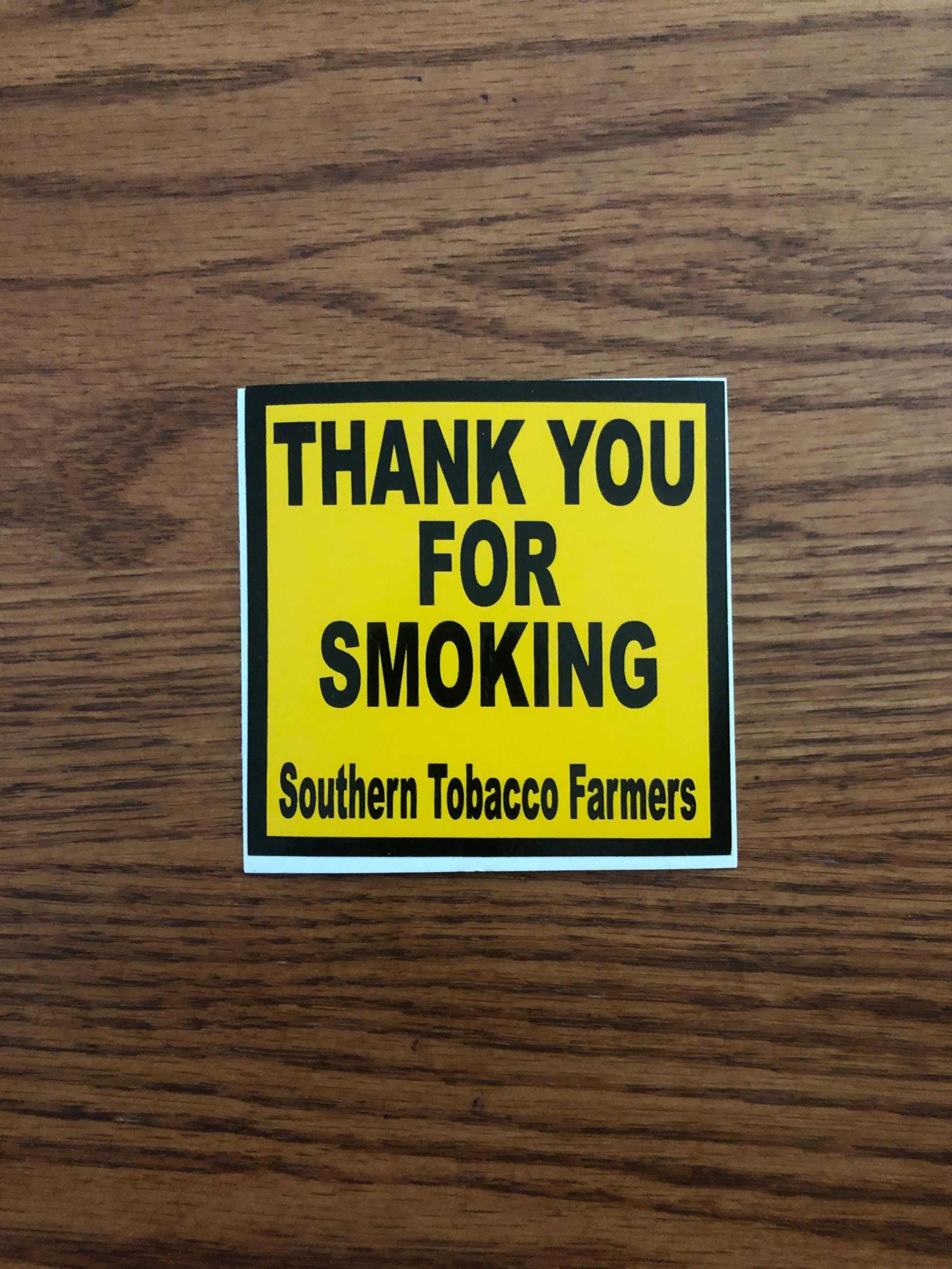 Thank You For Smoking decal bumper sticker 3x3 inches durable weather-resistant vinyl Our History Our Heritage design