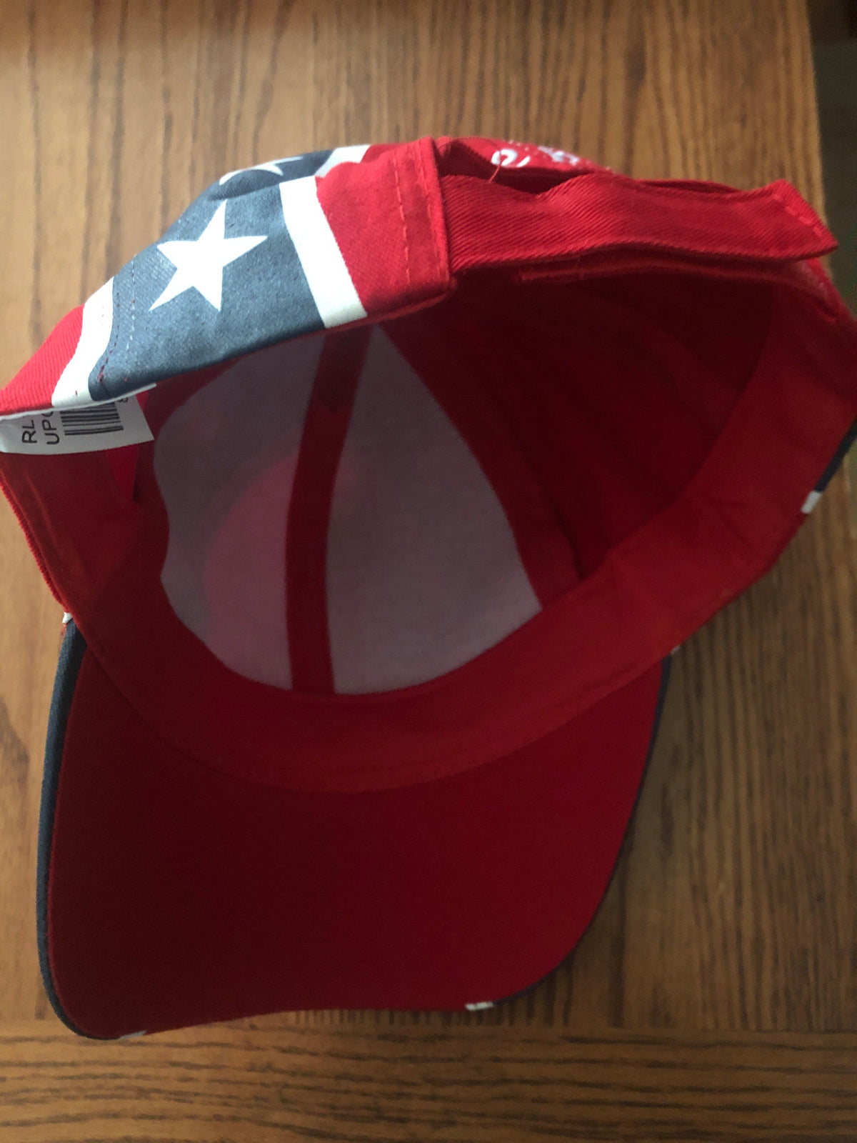 CSA Rebel Battle Flag Printed Red Cotton Twill Cap Hat front view