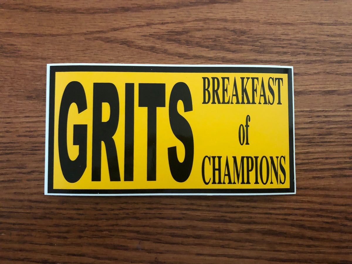 GRITS Breakfast of Champions Decal Bumper Sticcker