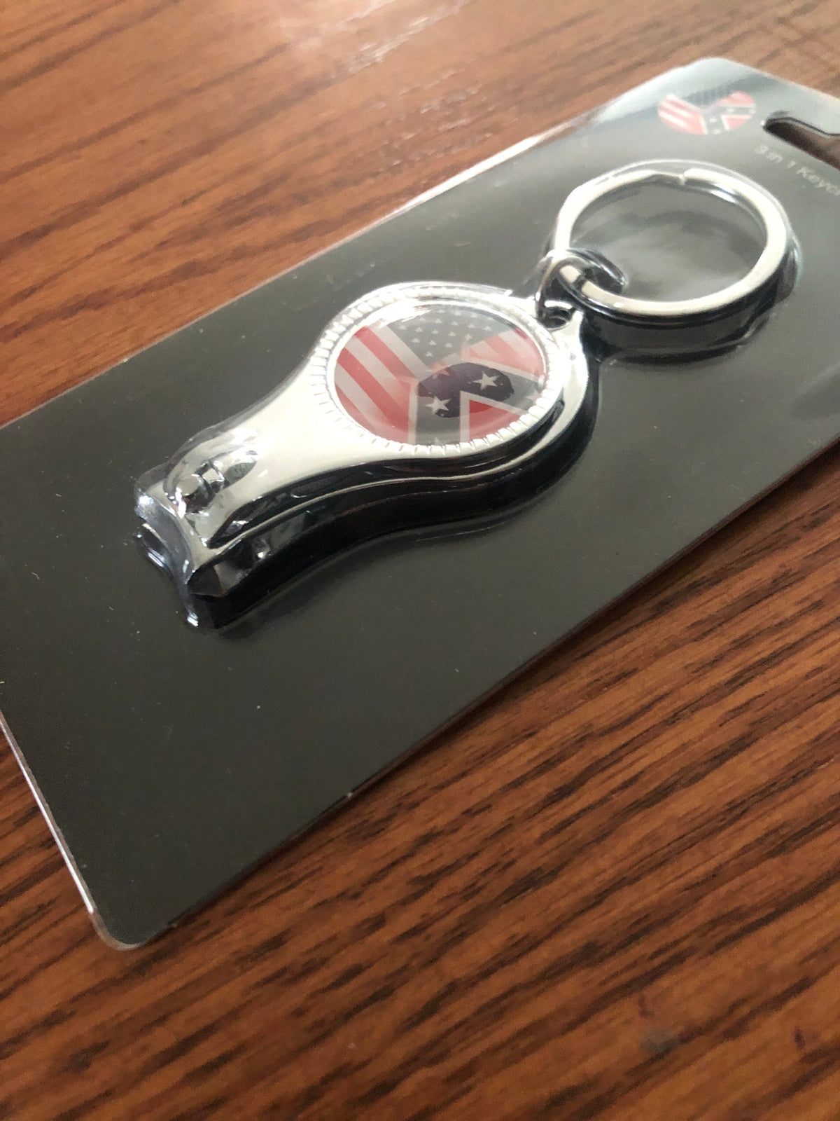USA-CSA Flag Nail Clipper Bottle Opener & Keychain Keyring