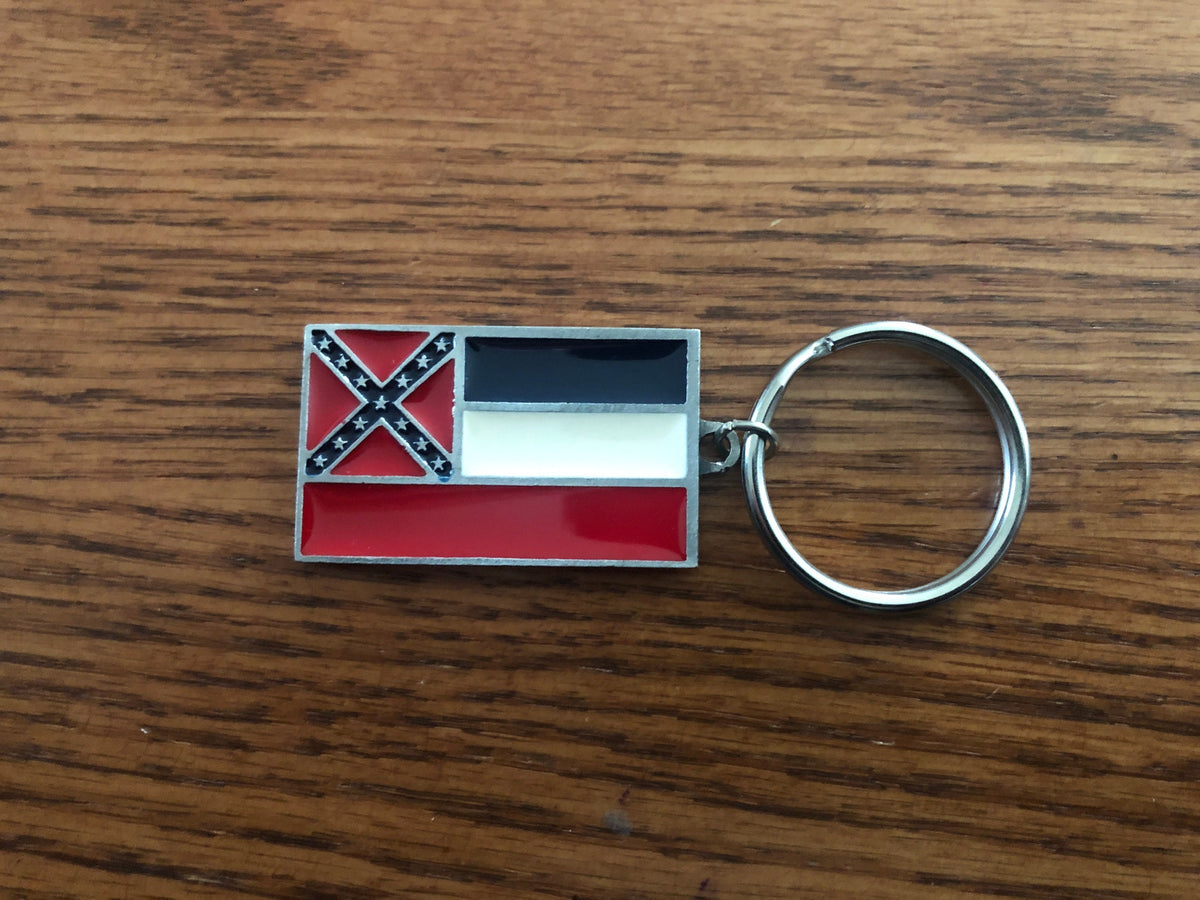 Old Mississippi State Flag Keychain Keyring