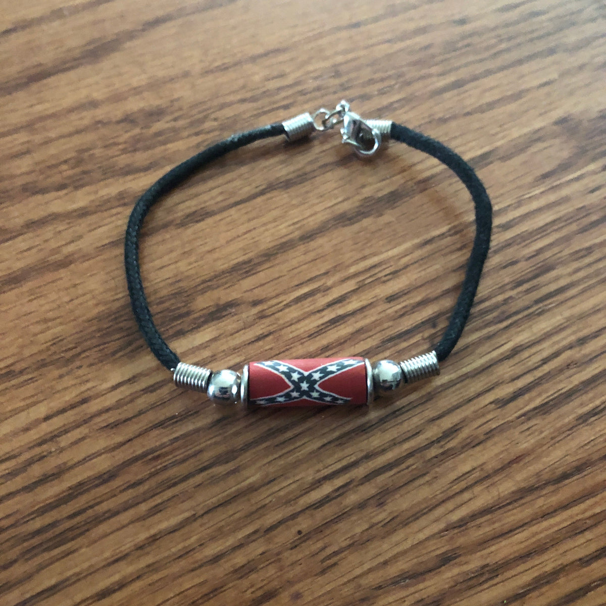 Rebel Battle Flag Single Bead Bracelet