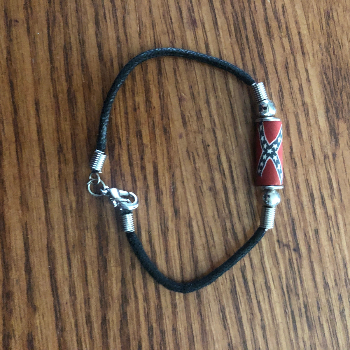 Rebel Battle Flag Single Bead Bracelet