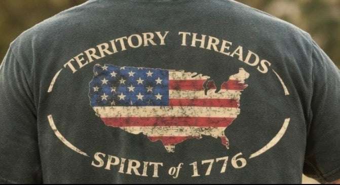 Territory Threads Spirit of 1776 Design Short Sleeve Premium T-Shirt Charcoal Gray