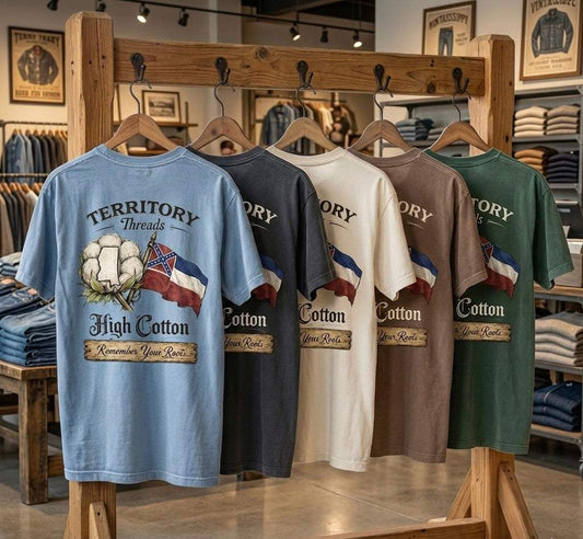Old Mississippi Flag High Cotton Short Sleeve Premium T-Shirt 