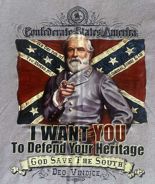 Robert E Lee Defend Your Heritage T-shirt Short Sleeve Premium T-Shirt 100% Ring-Spun Cotton