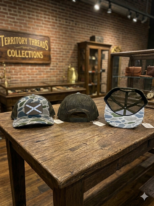 Green Duck Camo Gray Mesh Back Hat Cap with White Battle Flag on Gray Leather Patch