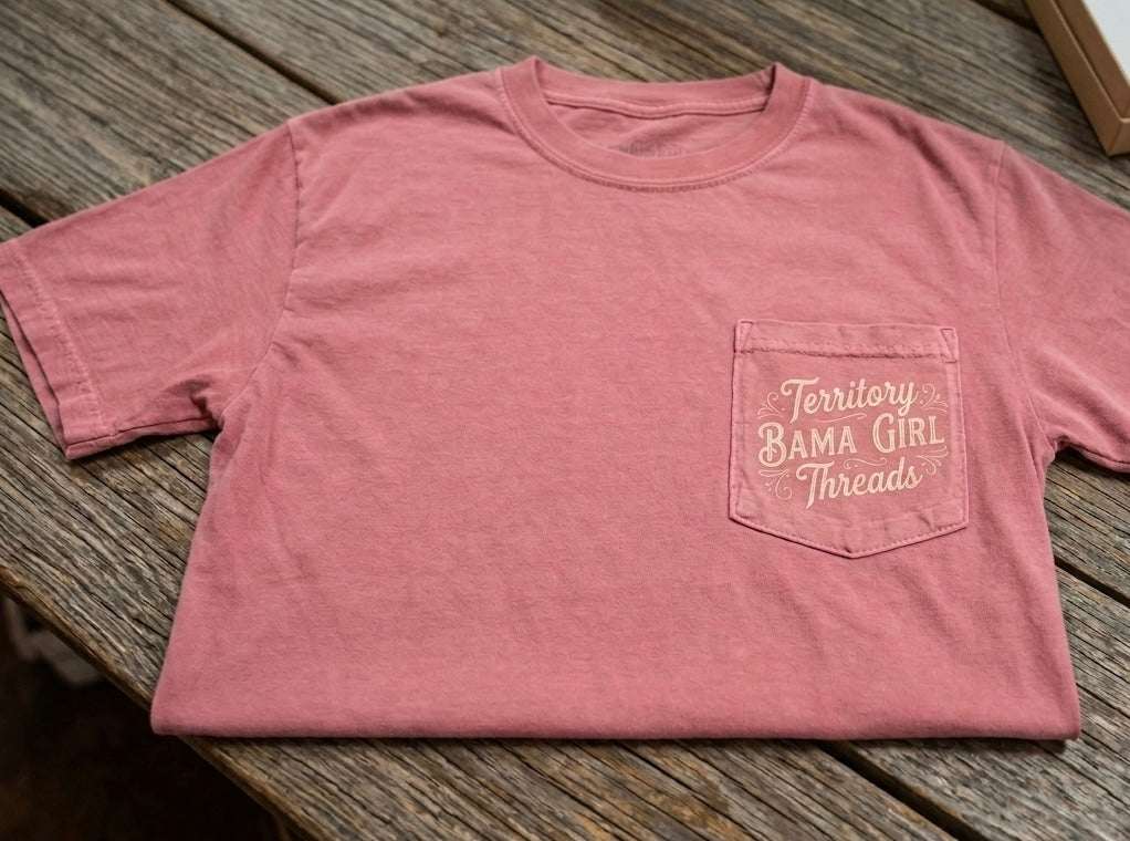 Mama-Mini Alabama Girl Design Premium T-Shirt Showing Front Design With Pocket