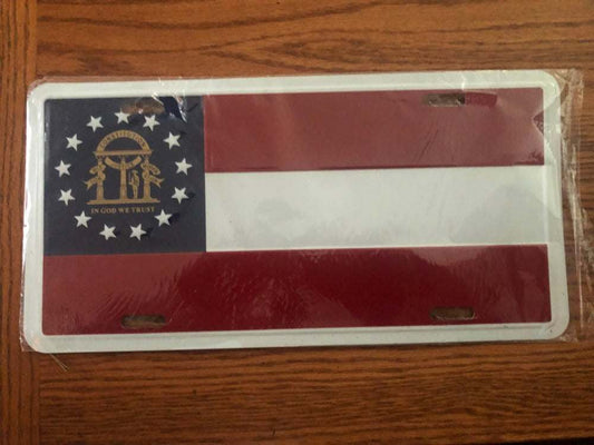 2003 Current Georgia State Flag License Plate Tag