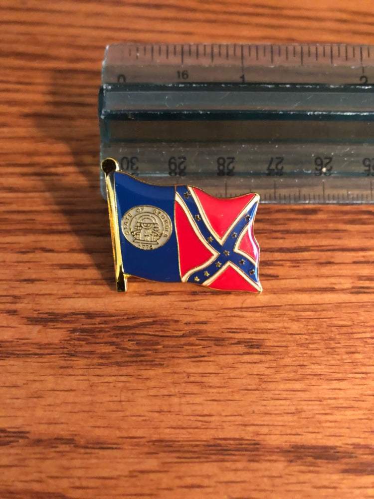Georgia State Pin 1956 Old Georgia State Waving Flag Pin – Old Resaca Mercantile