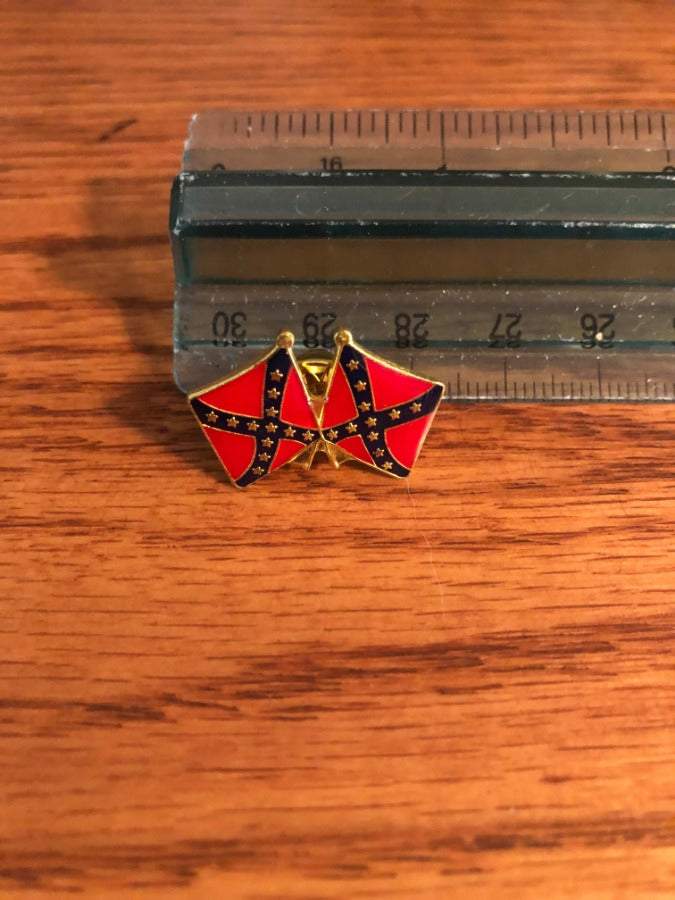 Crossed Rebel Battle Flags Pin