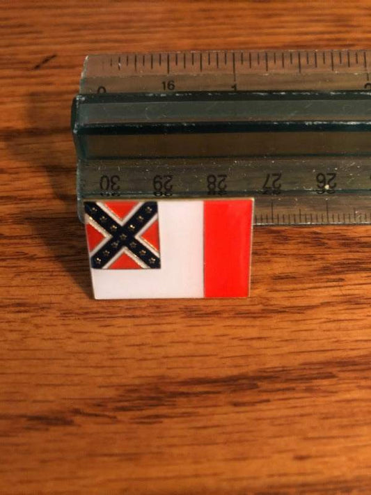 Third 3rd CSA National Flag Blood Stained Banner Pin