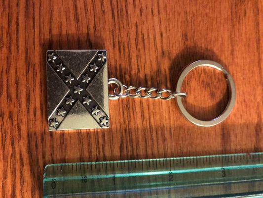 Heavy Metal Rebel Battle Flag Keychain Keyring