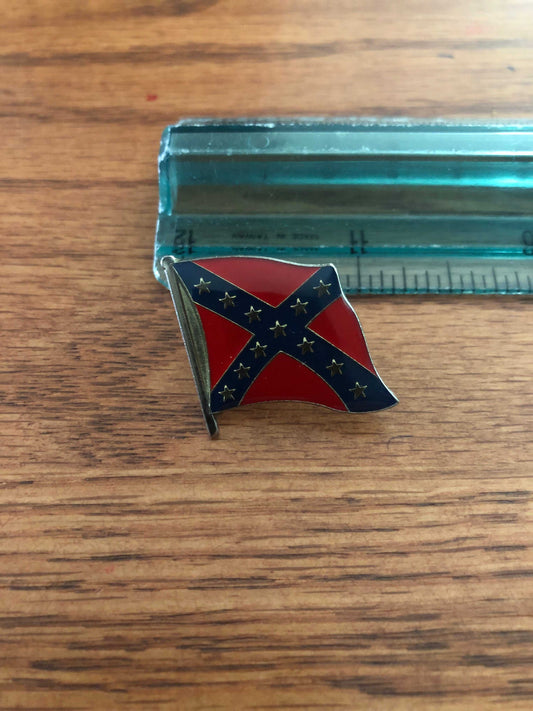 Waving Rebel Battle Flag Pin