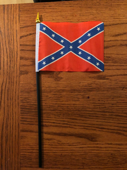 Rebel Battle Flag Stick Flag 4x6 Inches