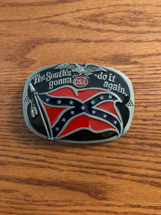 CSA The Souths Gonna Do It Again Metal Belt Buckle
