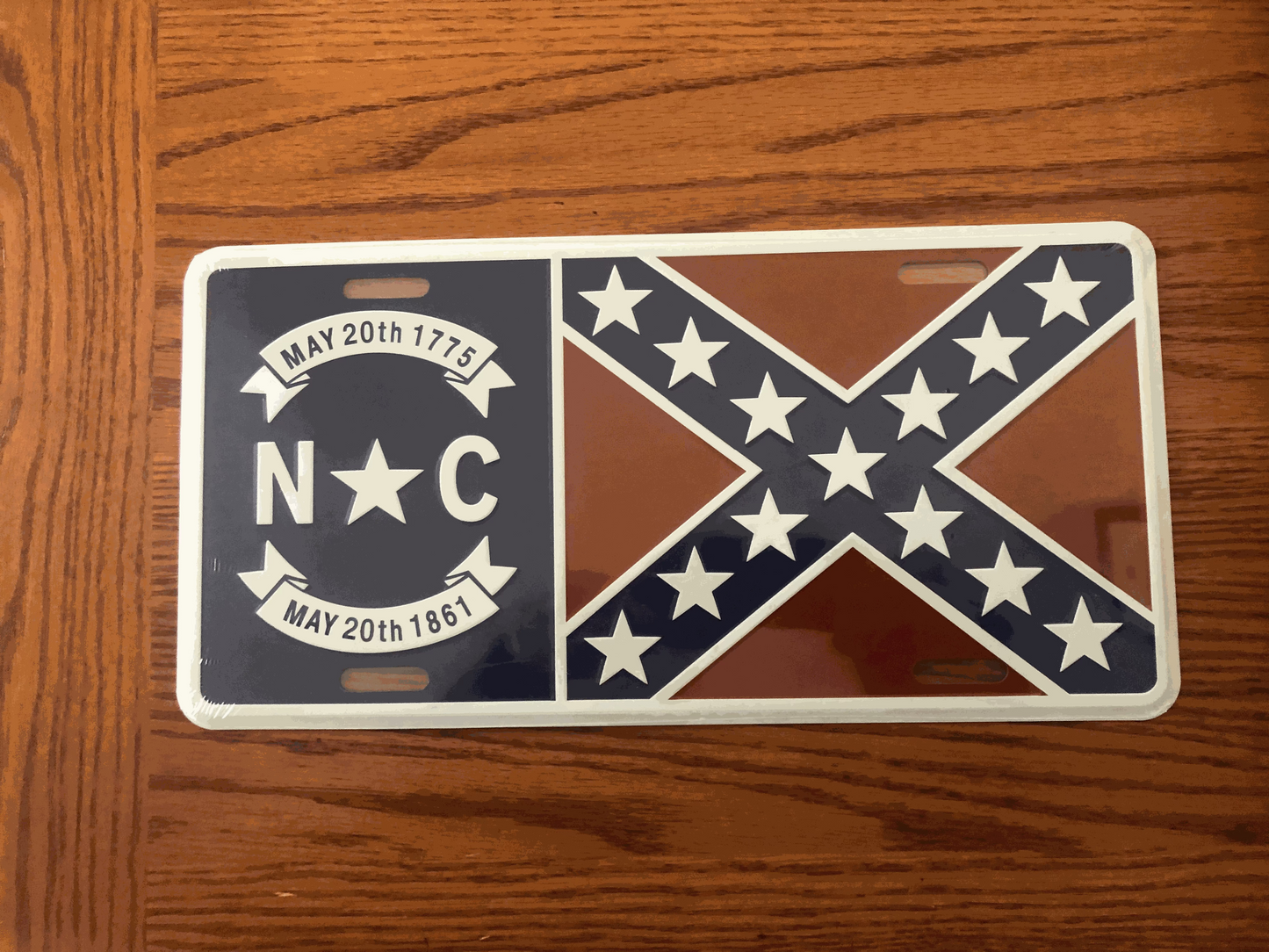 North Carolina Battle Flag License Plate Tag