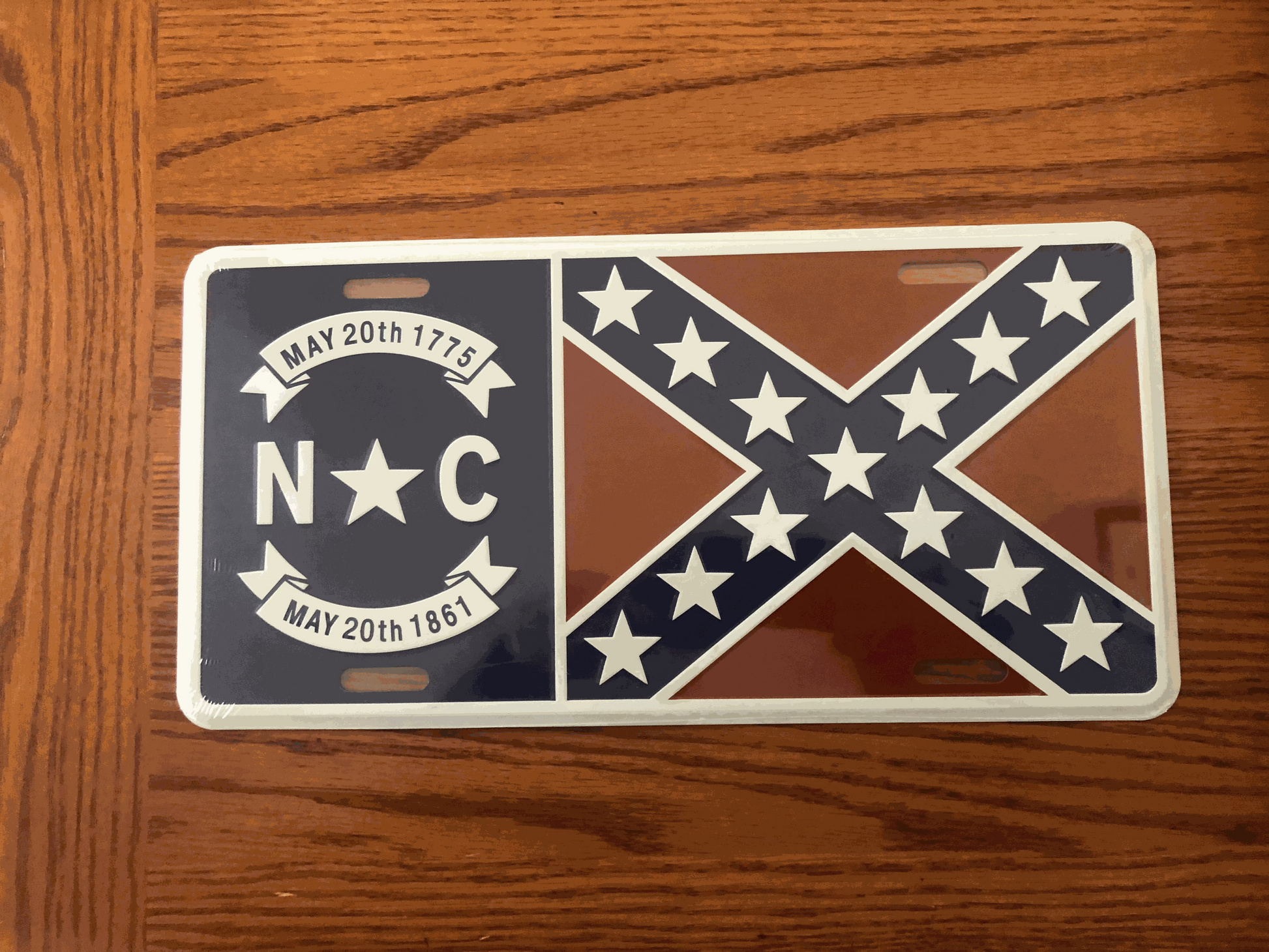 North Carolina Battle Flag License Plate Tag