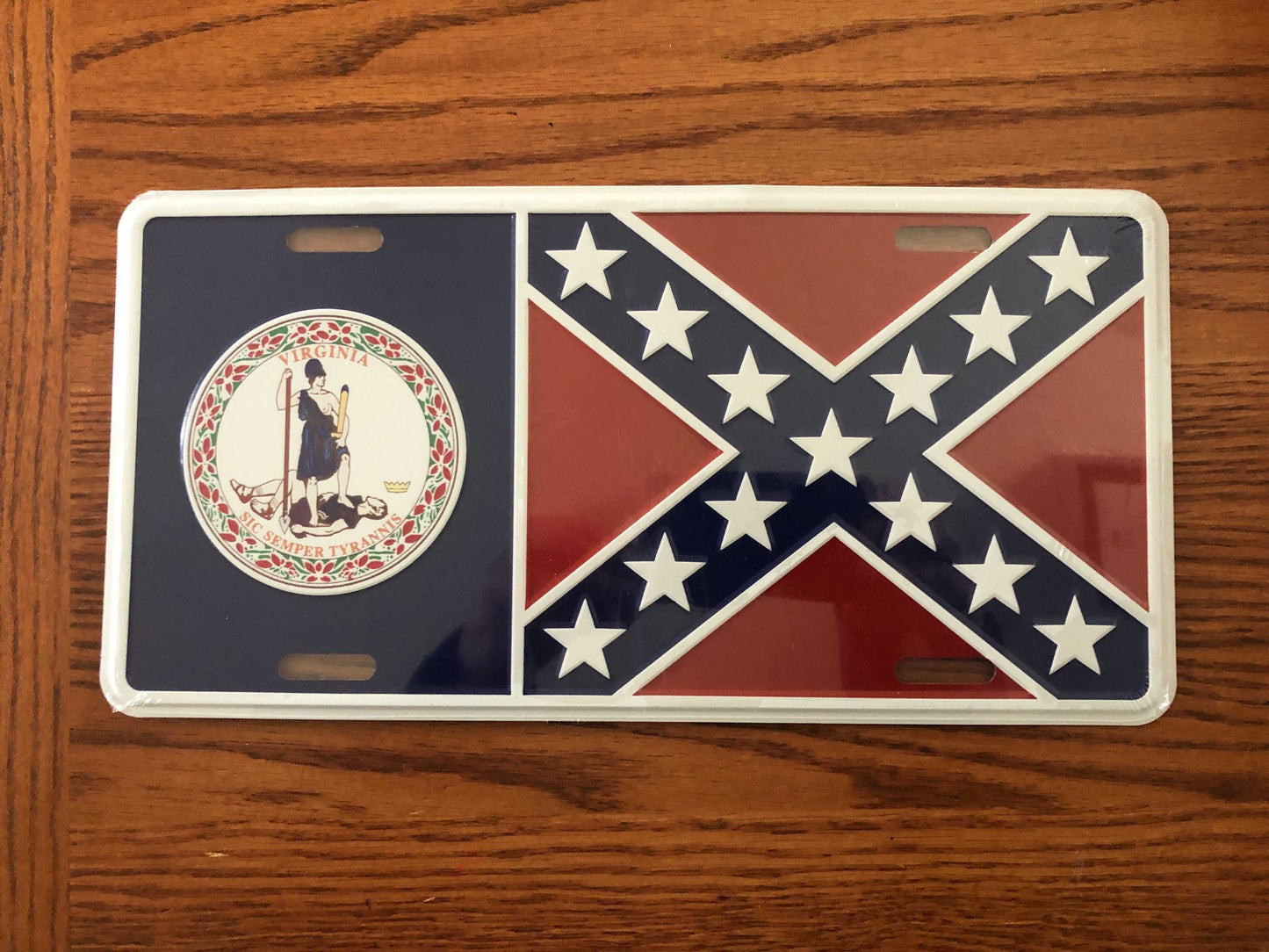 Virginia Battle Flag License Plate Tag