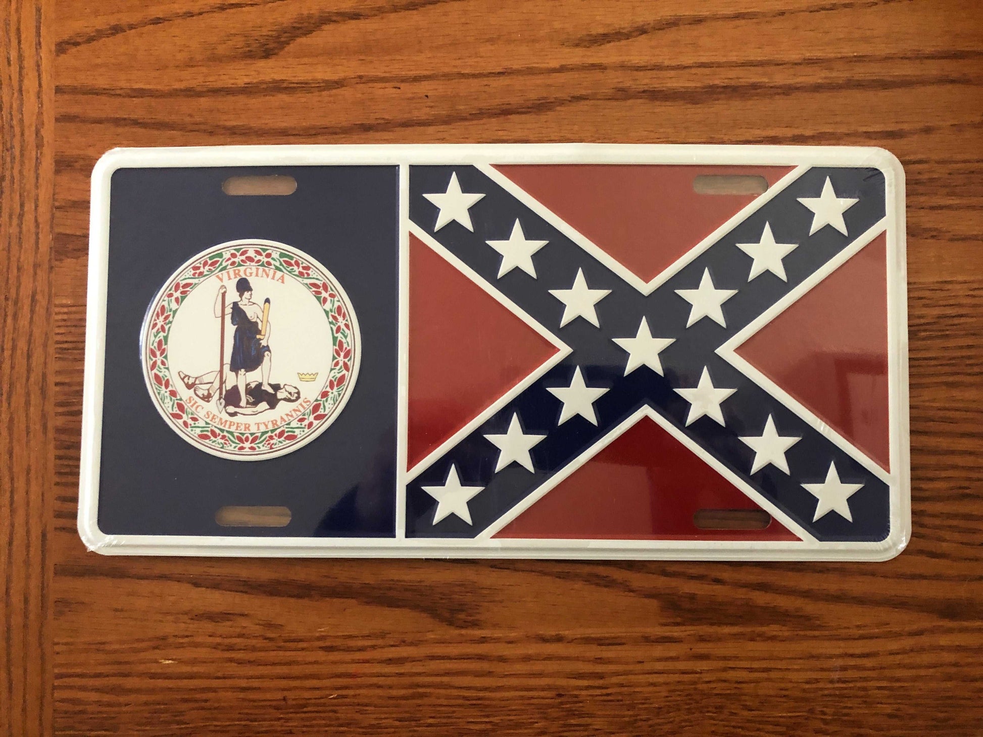 Virginia Battle Flag License Plate Tag