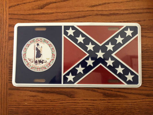 Virginia Battle Flag License Plate Tag