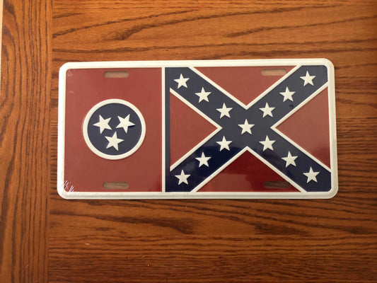 Tennessee Battle Flag License Plate Tag