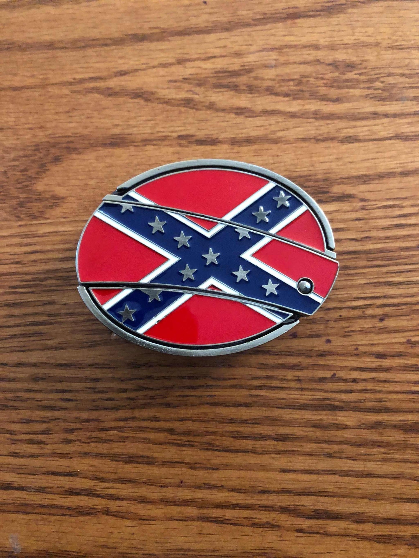 Confederate Rebel Flag Knife Belt Buckle