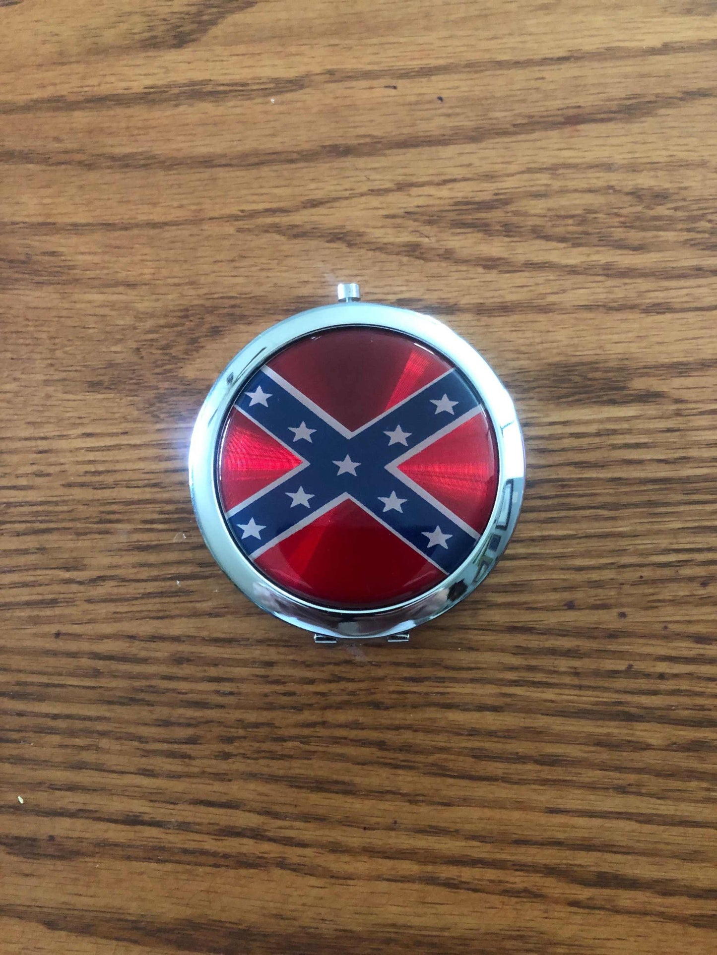 CSA Rebel Battle Confederate Flag Mirrored Compact