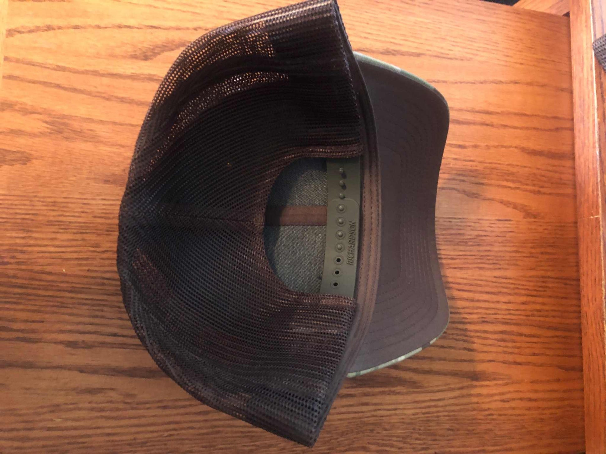 Old Georgia Flag Leather Patch Camo Green Hat