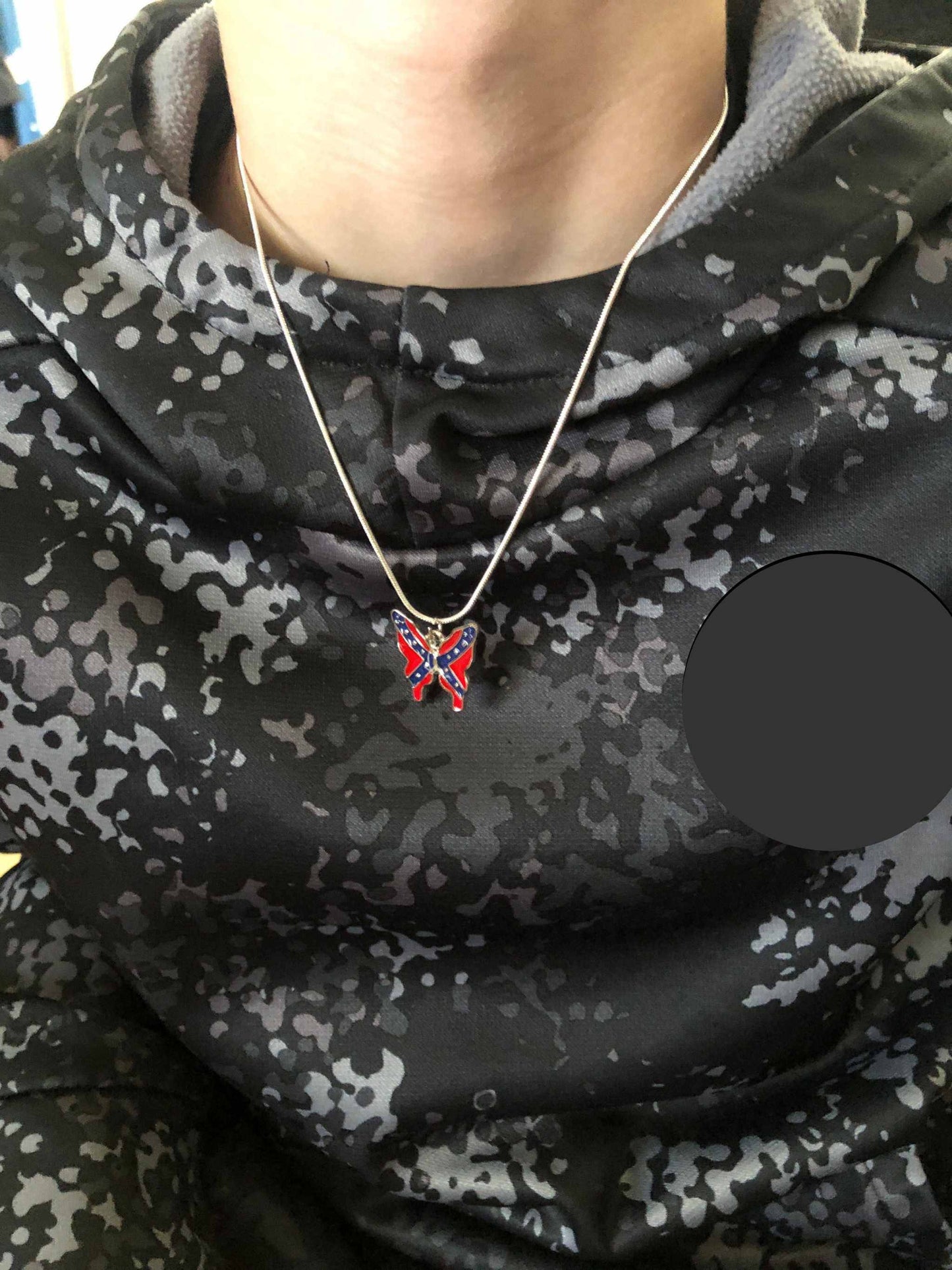 Butterfly Flag Pendant Necklace