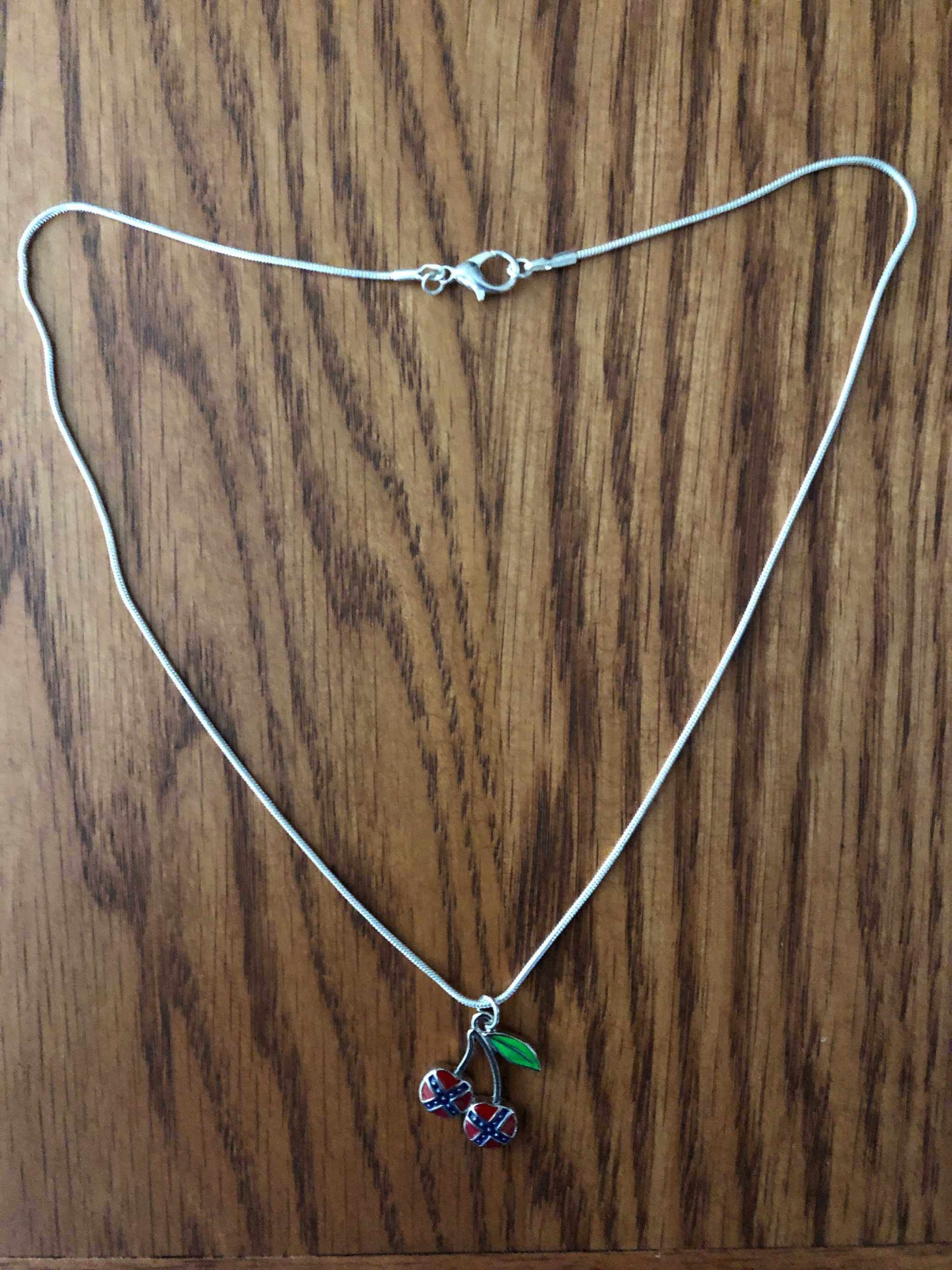 Dixie Cherries Flag Pendant Necklace