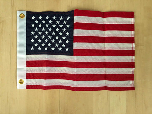 United States US Flag MotorcycleBoat Flag Embroidered - 12x18 Polyester