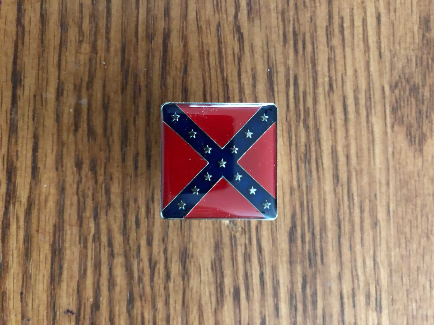 Square CSA Rebel Battle ANV Confederate Flag Pin