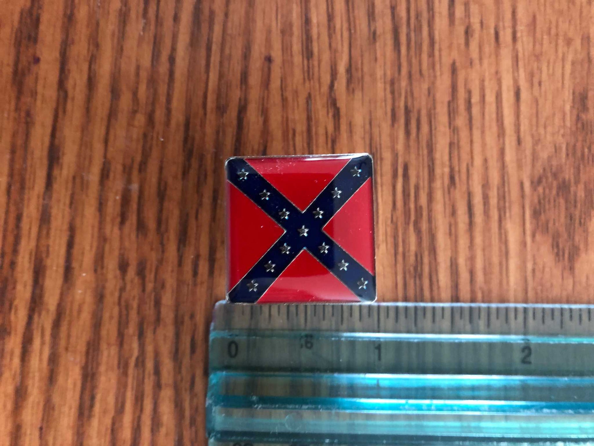 Square CSA Rebel Battle ANV Confederate Flag Pin