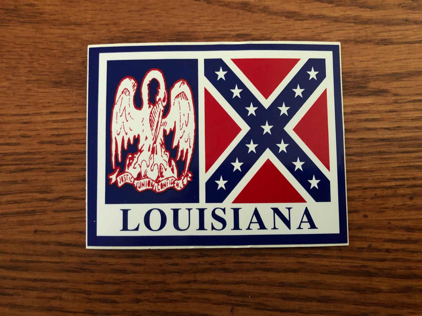 Autocollant de pare-chocs "Drapeau de bataille de la Louisiane" 3" X 4"