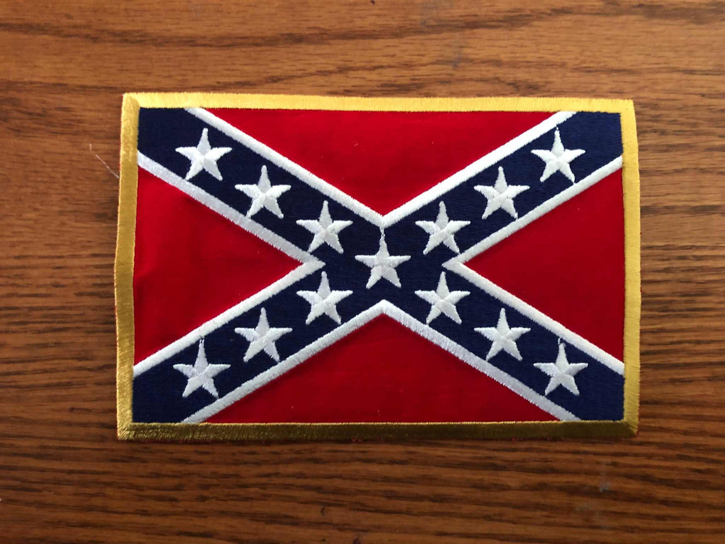 Rebel Battle Flag Velvet Embroidered Patch 4" x 6"