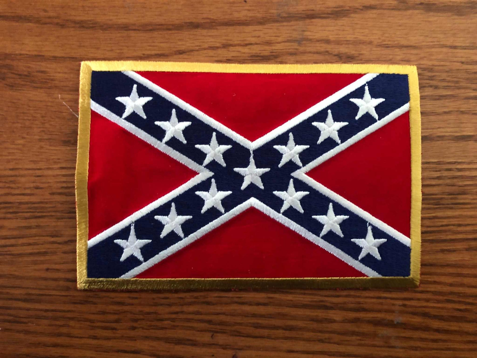 Rebel Battle Flag Velvet Embroidered Patch 4" x 6"
