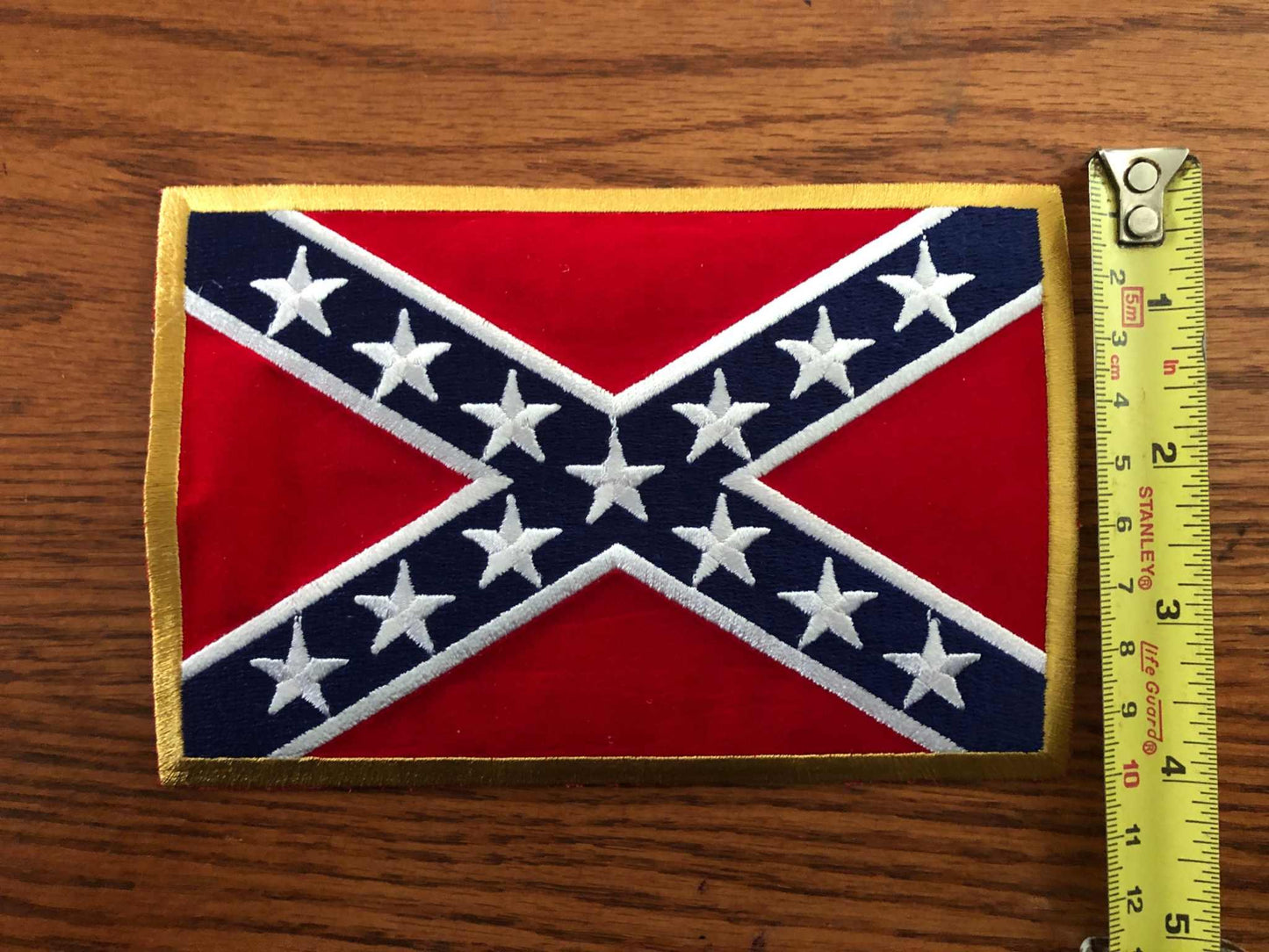 Rebel Battle Flag Velvet Embroidered Patch 4" x 6"