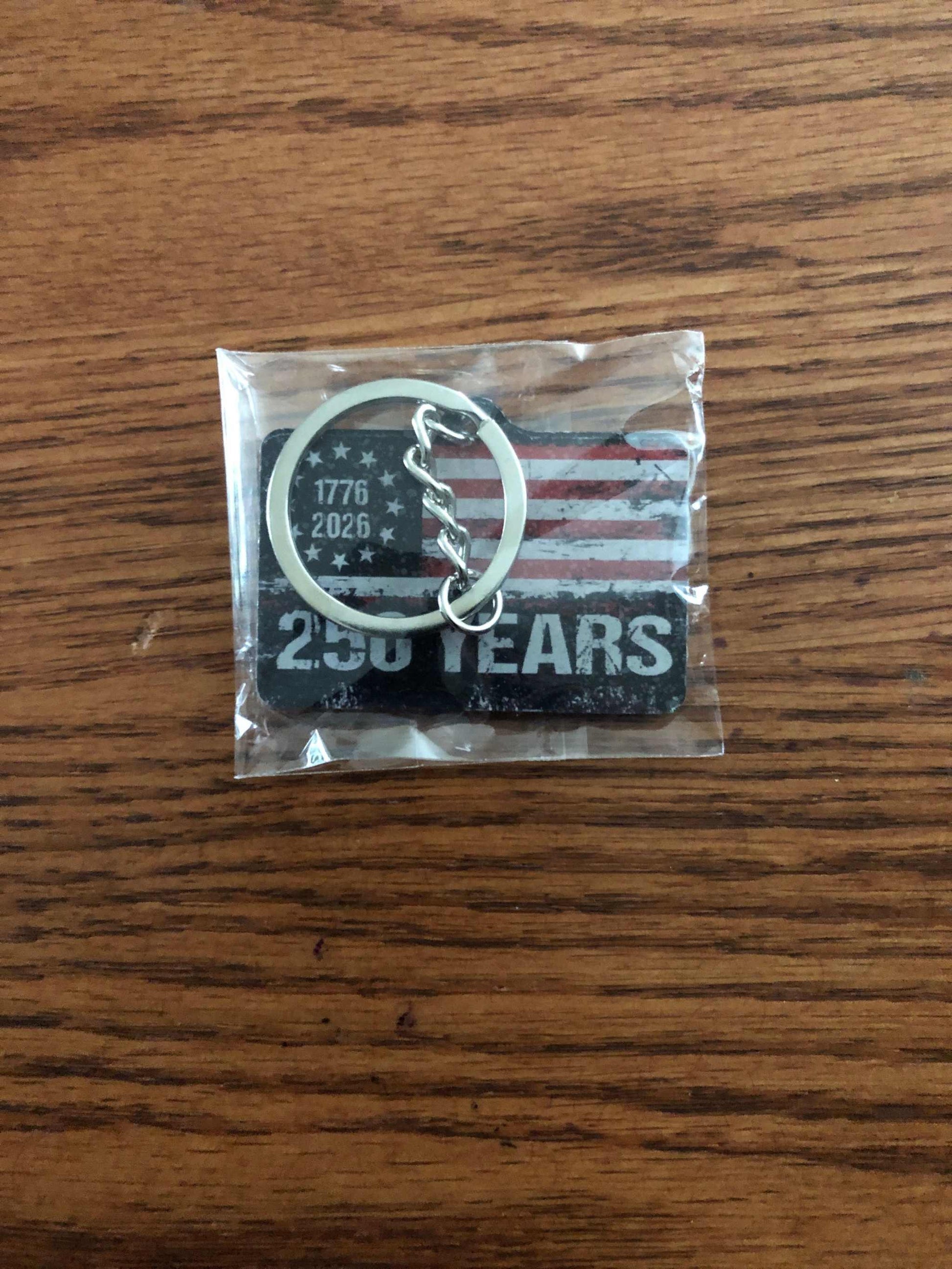 250 Year Anniversary of America 1776-2026 Keychain in package