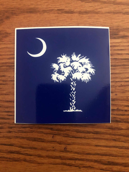 South Carolina State Flag Decal Bumper Sticker 3" X 3"