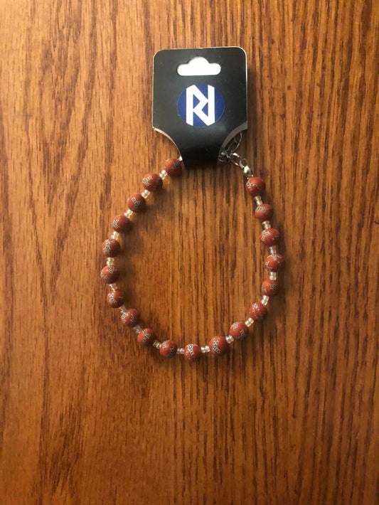 Rebel Battle Flag Bead Bracelet