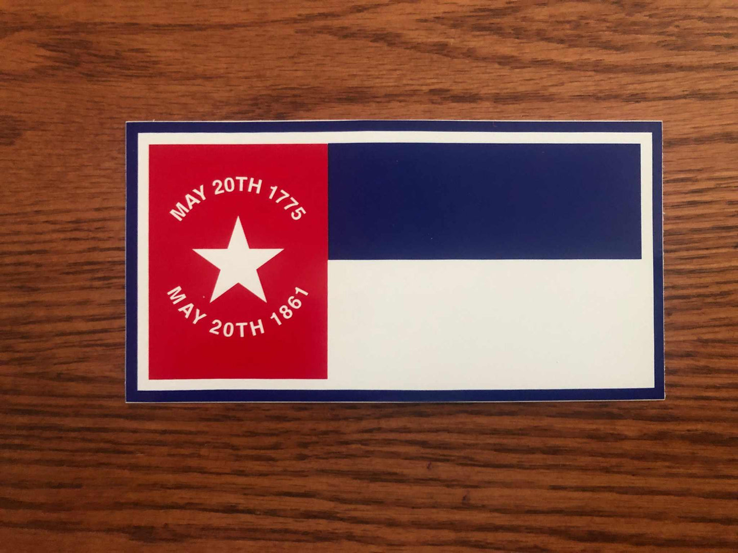 North Carolina Republic Flag Decal Bumper Sticker 3" X 6"