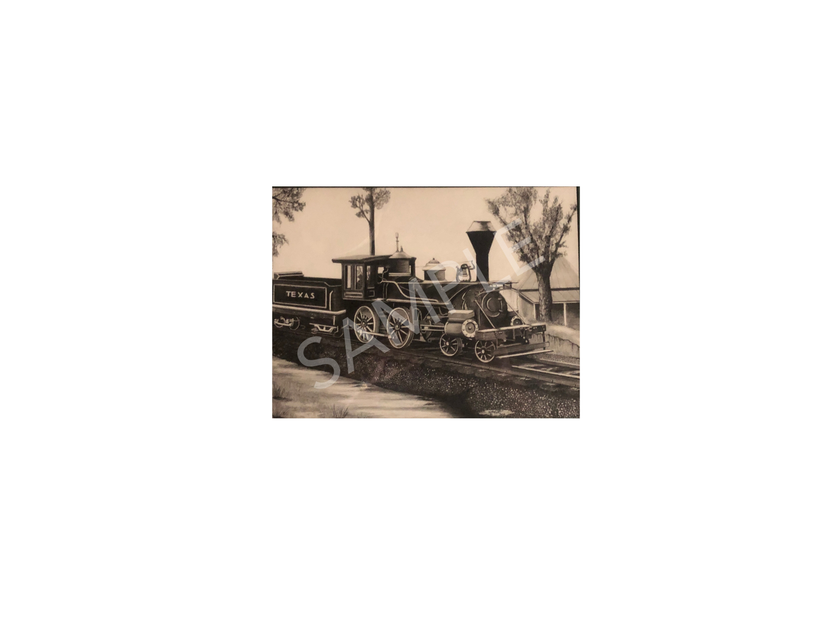 The Historic Texas Locomotive Print Unframed Signed by the Artist