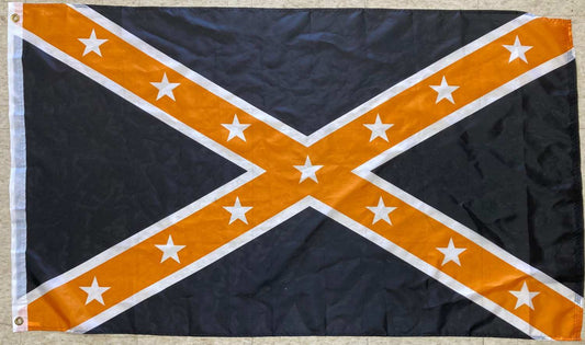 Black and Orange Confederate Flag 3' x 5' Polyester