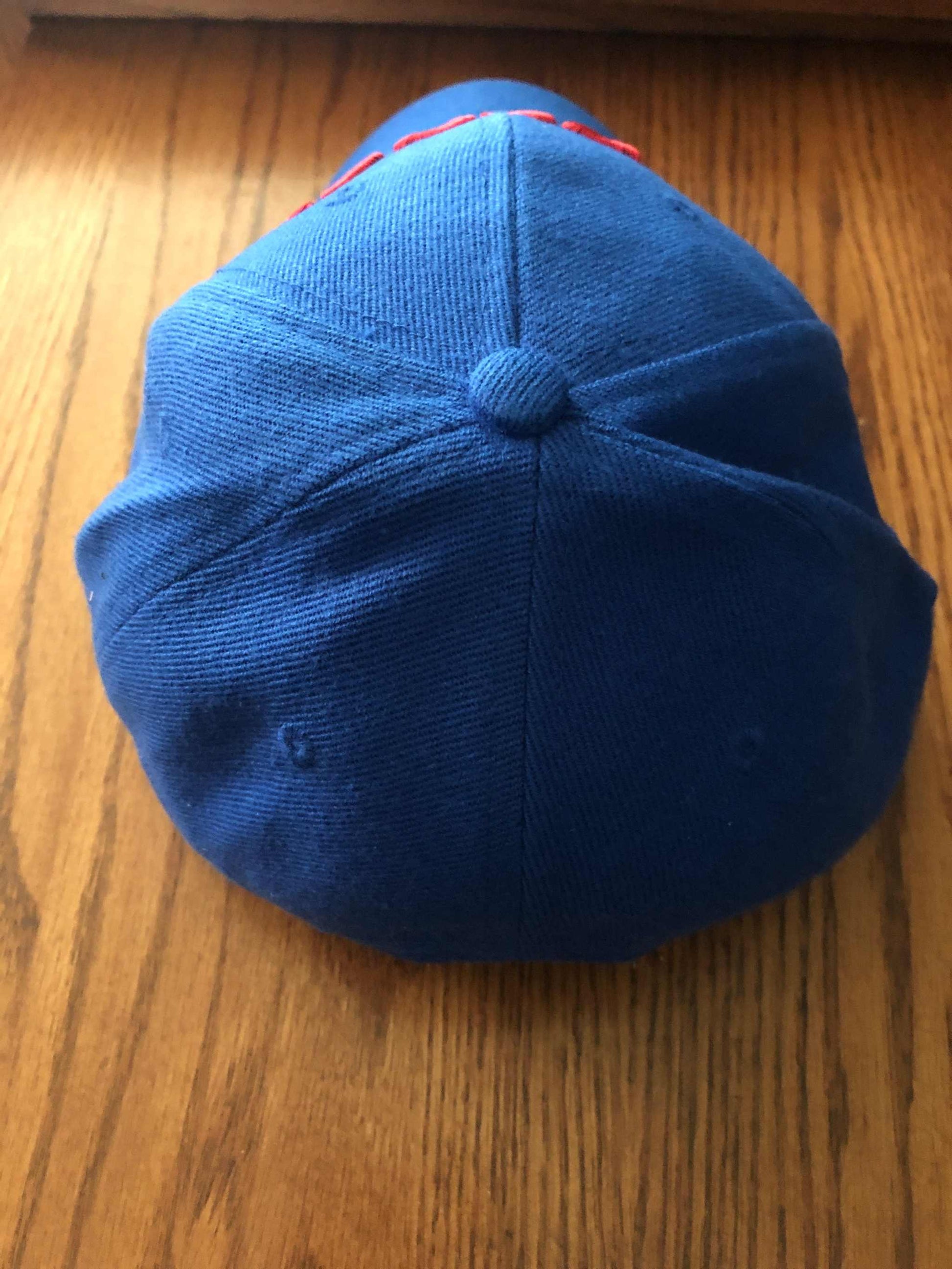 CSA Rebel with Battle Flag and Kepi Embroidered Blue Cap Hat View From Rear