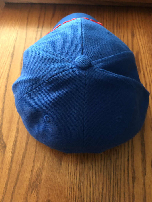CSA Rebel with Battle Flag and Kepi Embroidered Blue Cap Hat View From Rear