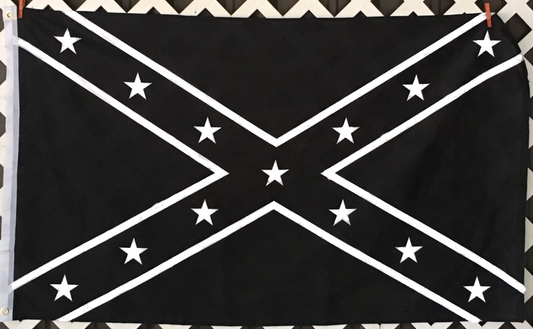 Black and White No Quarter Rebel Battle Flag